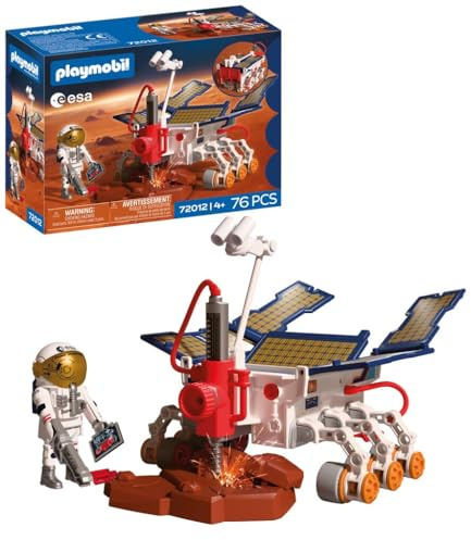 Playmobil Espace Rover d'exploration martienne de l'ESA, Rover Mobile Astronaute avec foreuse et Panneaux solaires, Jeu Spatial de Haute qualité pour Enfants à partir de 4 Ans, 72012
