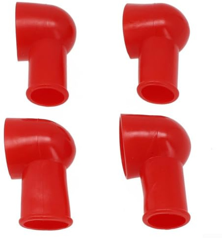 4 Stück Silikon Klemmenabdeckungen Schwarz, Isolierschutz Für Batteriepole Bis 20Mm, Hitzebeständig Bis 200°C, Für Auto Marine LKW(4 red)