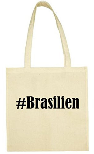 Reifen-Markt Tasche #Brasilien Größe 38x42 Farbe Natur Druck Schwarz