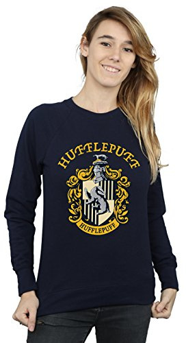 Harry Potter Women's Hufflepuff Crest Sweatshirt Navy Blue XX-Large