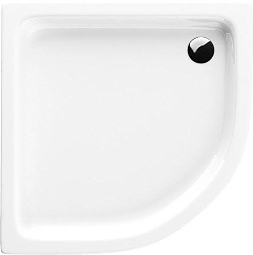 VBChome Acryl-Duschwanne 90x90x17 cm R55 Duschtasse Grando Plus Viertelkreis Duschkabine Styroporträger extra flach Sanitär-Acryl Duschbecken stabil weiß+ Siphon (90x90x17 R55)