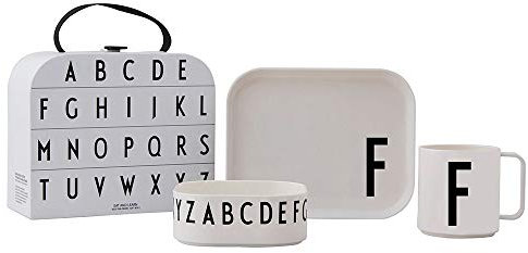 Design Letters Tritan Suitcase | Weihnachtsgeschenke für Kinder, Personalisierte Geschenke Baby | Trinklernbecher, Kinderteller & Kinderschale | Kindergeschirr | Baby Geschenk, Taufgeschenke | F