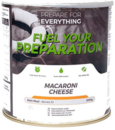 Fuel Your Preparation Freeze Dry Meal Tins (Macaroni Cheese - 10 Servings - Up To 25 Year Shelf Life)