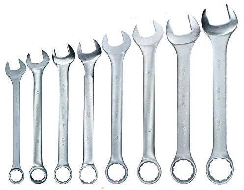 AB Tools 50mm – 85mm Metric Jumbo Combination Spanner Wrench Ring Open Ended 8pc