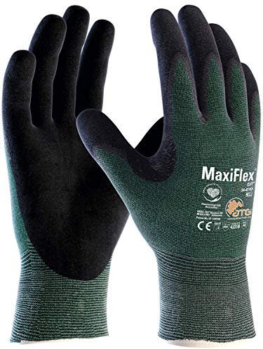 ATG 34-8743 MaxiFlex Cut Lot de 12 paires de gants de protection contre les coupures Vert/noir