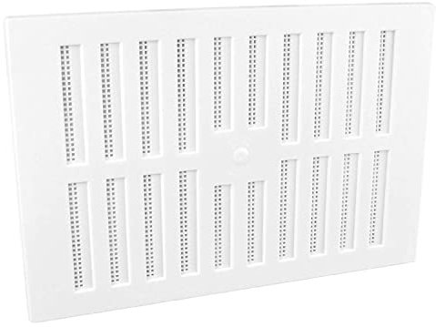 9 x 6 White Plastic Adjustable Hit and Miss Air Vent Grille with Flyscreen Cover