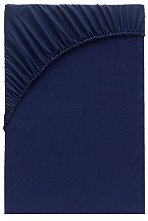 Class Home Collection Spannbettlaken Boxspringbett Wasserbett 180x200cm - 200x220cm Jersey Baumwolle Navy