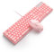 Pink Mechanical Gaming Keyboard and Mouse Combo Blue Switch 104 Keys White Backlit Keyboards, 7 Button Mouse Wired for Windows, Computer, Desktop, PC, Notebook, Laptop(Pink)