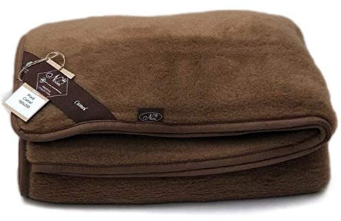 Wolldecke Kamel Prestige Naturhaardecke weiche & warme Kuscheldecke Couch- Sofadecke Wohndecke Größe 140 x 200, Farbe Braun