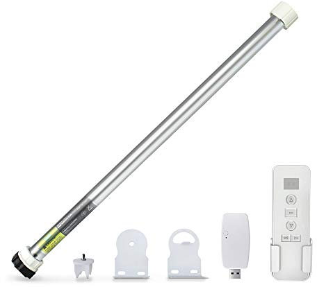 zemismart Tuya - Motore per tapparelle ricaricabile WiFi, ad energia solare, per controllo dell'eco del motore tubolare da 20/25/28 mm, telecomando Tuya App (telecomando 9, con pannello solare)