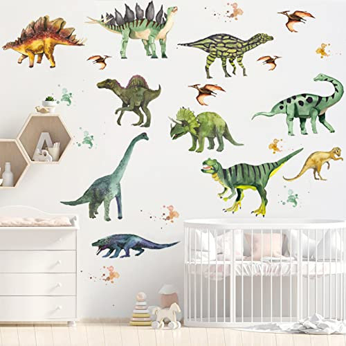 RosewineC Wandtattoo Dinosaurier - Dinosaurier Wandsticker, Wandaufkleber, Wanddeko für Wohnzimmer Deko, Dino Wandsticker für Schlafzimmer, Babyzimmer, Junge Kindertapete