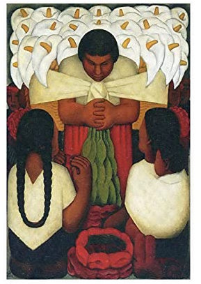 Diego Rivera Blumenverkäufer Gemälde Leinwand Poster Wandkunst Dekor Druck Bild Gemälde für Wohnzimmer Schlafzimmer Dekoration ungerahmt: 50 × 75 cm