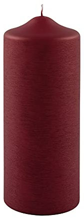 FINK Stumpenkerze rot für Weihnachtsdekoration Adventsgesteck - raucharm duftneutral - H 20 D 8 cm - RAL Qualität