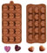 Molde de silicona para corazón, 2 piezas, 15 cavidades, forma de corazón, moldes de chocolate con forma de corazón de diamante, moldes de cera para manualidades, moldes para hornear de San Valentín