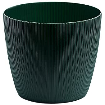 Home Garden Ornaments Decorative Small Plant Pots Indoor – Striped Indoor Plant Pot for Home and Garden (Diameter 15.5cm, Green)