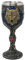 Kelch Wolf - detailliert verarbeiteter, dekorativer, handbemalter, mittelalterlicher Kelch mit weissem Wolfskopf - Material: Polyresin