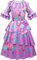YEAJION Mädchen Cape Mirabel Verkleidung Costume für Cosplay Halloween Weihnachten Prinzessin Geburtstag Rave-Party Kostüm Film Magie Schwestern Isabela Ballett Kleid Schultertasche Größe 100-160 cm