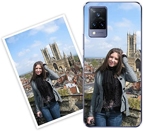 Sunrive Funda Personalizada Compatible con Vivo V21 5G, Silicona Flexible Transparente Carcasa Personalizable para tu móvil con Foto Imagen Frase o Texto