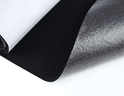 tukan-tex Filz Selbstklebend Soft Filzstoff Meterware 3,0mm Stark (Schwarz, 300x150cm)