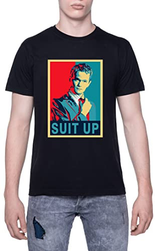 How I Met Your Mother Suit Up T-Shirt Herren Kurzarm Schwarz Men Black Tee XXL