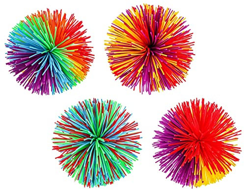 AFFE Stringy Balls, Regenbogen Bunt Pom Ball, Sensory Fidget Stringy Balls, Bequem Weich Aus Silikon Aktives Spielzeug Zum Stressabbau