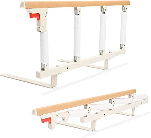 Aomdom Barrera de Cama Plegable con Una Llave Barrera de Seguridad para Adultos Barrera de Protección para Discapacitados Hospitalarios 94 x 40 cm