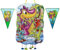 Pinata zum Kindergeburtstag, für Kinder, perfekt zum Befüllen mit Süßigkeiten und Spielzeug, Dekoration, Flaggengirlande, 2 m (Dinosaurier)