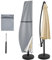 NAKIHOUSE Housse de protection de parasol - Imperméable - Résistante aux intempéries - Anti-UV - Coupe-vent - Pour parasol d'extérieur - 265 x 40/70/50 cm - Gris argenté