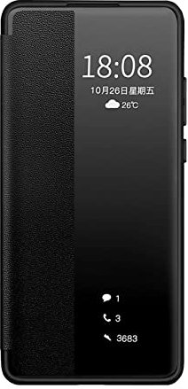QLTYPRI Custodia per Huawei P40 Pro, Smart View Custodia per PC Bumper con funzione sveglia intelligente / sonno Cover antiurto anti graffio compatibile con Huawei P40 Pro - Nero