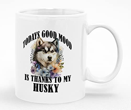 Husky Dog Mug - Hilarious Quote and Adorable Design for Dog Lovers - 11oz Ceramic - Microwave & Dishwasher Safe