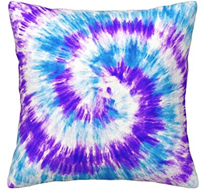 Quadratischer Kissenbezug, lila Batikkissen 45 cm x 45 cm mit unsichtbarem Reißverschluss, dekoratives Kissen für Bettsofa (nur Kissenbezug, kein Kissenkern)