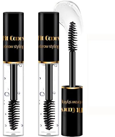 2PCS Clear Eyebrow Setting Gel Waterproof Eyebrow Gel Clear Brow Styling Clear Gel, Long Lasting Eyebrow Glue,Brow Gel Clear,Clear Eyebrow Gel for Natural Eyebrow Styling 24-Hour Brow Setter Brow Gel