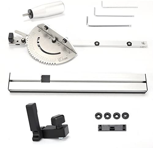 450mm Gehrungslehre Miter Gauge DIY Werkzeug Zubehör Herrscher Tischkreissäge Tischler Tischsäge Winkelanschlag Set Kupplung Messgerät Router Säge mit Einstellbarem Flip Stop, Hoher Genauigkeit