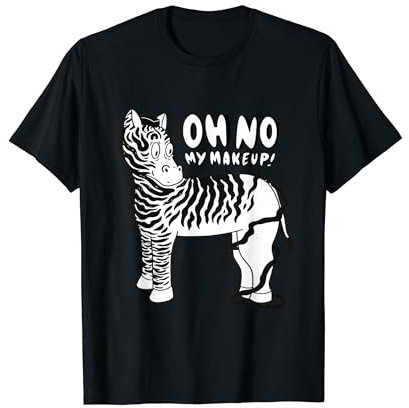 Lustiges Zebra Oh No My Make Up Zebra Stripe Zookeeper T-Shirt