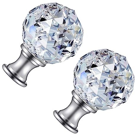DOITOOL 2er Set Kristall Lampenkappen Knopf Endstück Für Stehlampe Schraubkappen