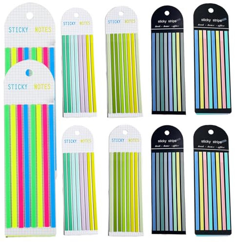 Highlighter Tape, Highlighter Tape Abnehmbare 10 Packs Highlighter Strips Gesamt 1600 PCS Transparente Seitenmarkierungen Registerkarten zufällige Farben Highlighters für Anmerkungen von Büchern für