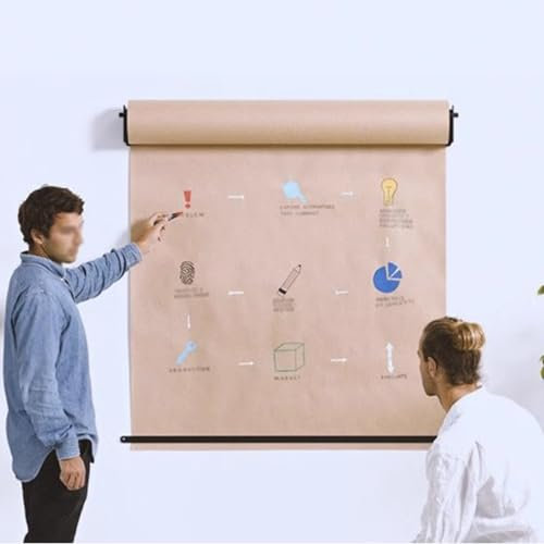 Distributeur de Papier de Boucher Mural, Support de Rouleau de Papier de Boucher de 37/67/97/127 cm de Large, Rouleau de Papier Kraft Robuste et Suspendu pour Les menus spéciaux Quotidiens (Couleur