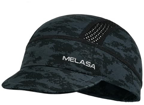 MELASA Fahrrad Cap, Kühlende Skull Cycling Cap Unterhelmmütze mit Sonnenblende, Sonnenschutz UV Rennrad MüTze Fahrradkappe für Männer Frauen