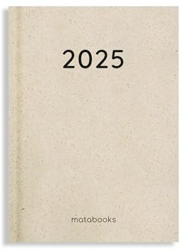 matabooks – Nachhaltiger A6 Kalender/Jahresplaner/Organizer/Terminkalender aus Graspapier – Samaya 2025 Farbe: Nature S (DE/EN)