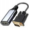 Co2 Adaptador VGA D-SUB a HDMI 2K/60Hz, Full HD 1080p, Plug&Play, chapado en oro, cable de una vía, convertidor, compatible con monitores, ordenadores portátiles, aluminio gris espacial (2K)
