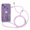Coalbooliy Handykette für iPhone X/XS Hülle mit Band, Aesthetic Blume Muster Verstellbarer Halskette Handyhülle Kordel Umhängen Silikon TPU Case Stoßfest Kamera Schutzhülle Kette Cover, 04