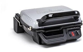 Moulinex UltraCompact Bistecchiera, Griglia da Interno e Barbecue, Griglia Elettrica da 2000 W, Termostato, Piastre Antiaderenti, Vaschetta Raccogli Grassi, GI305D