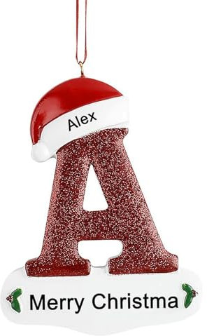 Personalisierte Buchstabenornamente aus Kunstharz, Weihnachtsschmuckgeschenke, personalisierter Weihnachtsbaumschmuck, Paargeschenke für Kinder, Mama, Papa, Freunde, Lieblinge, Weihnachtsschmuck 2024