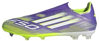 adidas F50 League Laceless Firm Ground Football Boots, Scarpe da Calcio Unisex-Adulto, Purple Rush/Cloud White/Lucid Lemon, 37 1/3 EU