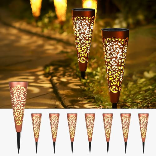 Bonsery 8 stück Solarleuchten für Außen, IP65 Wasserdicht Solarlampen für Außen Garten, Solarleuchte Garten LED Gartenbeleuchtung Solar Außen, Helle und Klare Gartenleuchten für Terrasse, Rasen, Wege