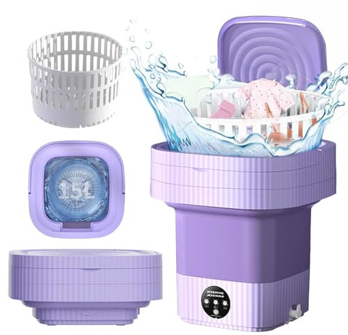Kocusu Portable Washing Machine 15L 2Kg,2 in 1 Mini Washing Machine and Dryer with 3 Cleaning Modes and Handle for Travel,Dorms,Apartments,RV,Sock,Purple