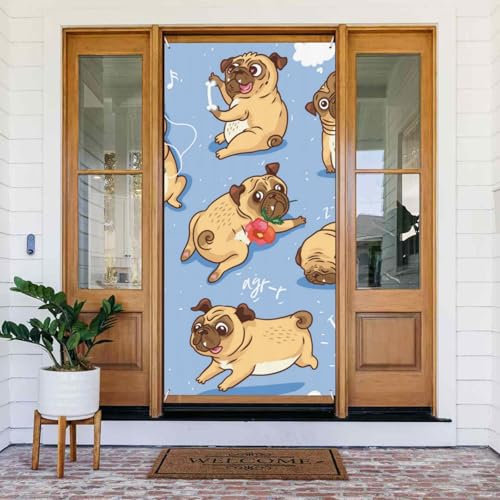 Funda para puerta de Navidad, Año Nuevo, decoración de fiesta, 90 x 185 cm
