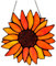 Colgante de vidrieras de vidrier, decoración de Girasol Cazador de Sol, Cazador de Sol acrílico 2D con Cadena para mamá Mujer de Cocina de Cocina/7.1x7.1