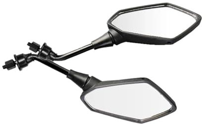 HETEVSCCK Universal 1 Par 8mm 10mm Motocicleta Scooter E-Bike Manillar Extremo Lado Espejos Retrovisores Electromobile Lado Trasero Espejo Convexo(10mm)