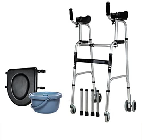 SFQEVHRZ Marcos para caminar, andador plegable ligero con ruedas y asiento